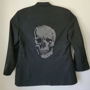 Black Skull Embellished Men's Jacket